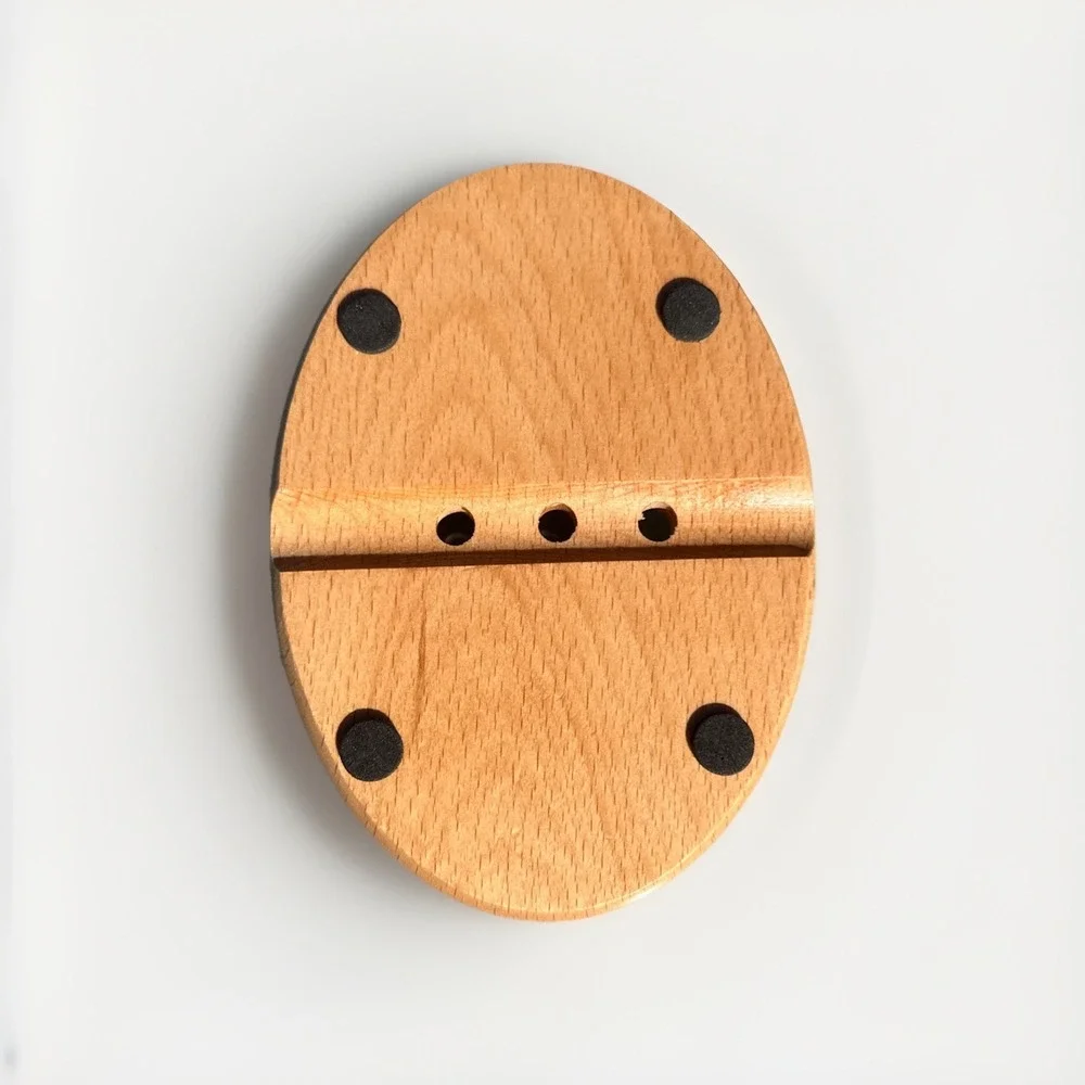 Solid Wood Bar Soap Dish Functional Bathroom Decor Drain Hole Non Slip